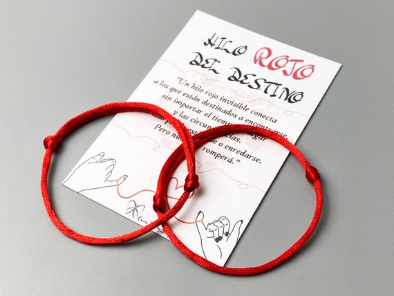Hilo rojo del destino pulsera de pareja tarjeta - Etsy España