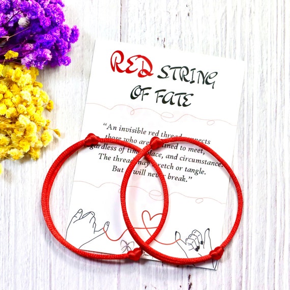 2 x hilo rojo del destino pulsera de pareja hilo rojo a juego pulsera roja  kabbalah pulsera de la suerte hilo rojo del destino -  México