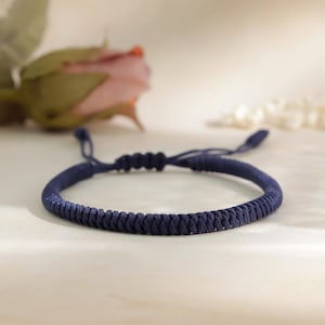 SECURITY | Navy Blue Sliding Knot Buddhist Bracelet