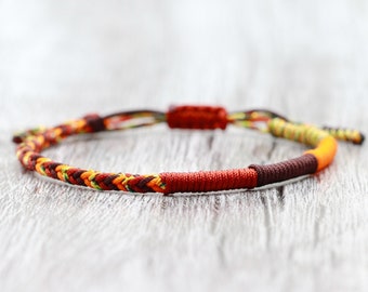 ATRACCIÓN Pulsera tibetana budista hecha a mano para hombre y mujer, pulsera de hilo trenzado, pulsera de nudos de la suerte, yoga y meditación.