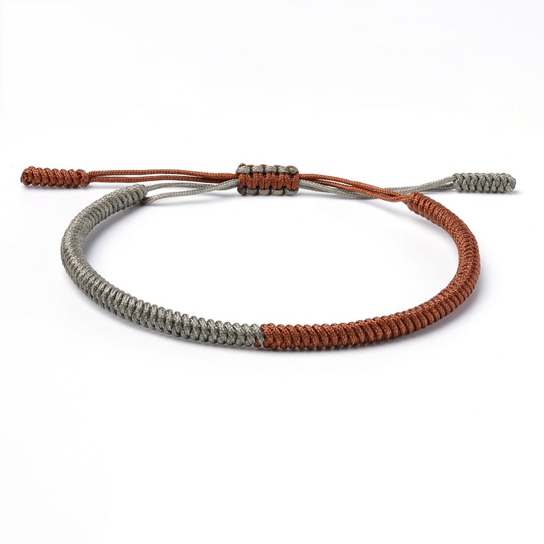 Bracelet bouddhiste, bracelet rouge, bracelet noir, bracelet tibétain fin pour homme et femme, bracelet en corde tressée, bracelet noeuds porte-bonheur image 7