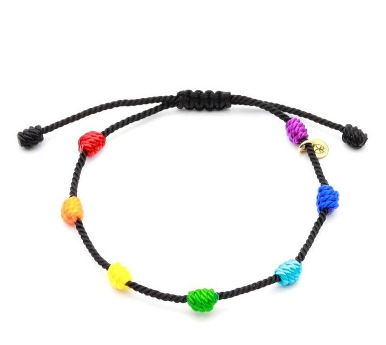 Chakra Bracelet with 7 knots / Protection bracelet / Evil Eye bracelet / Gift from men and women image 1