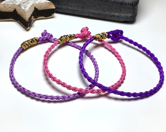 Tibetan Buddhist Lucky Knots Bracelet, original design, braided bracelet with Tibetan knots, kabbalah bracelet