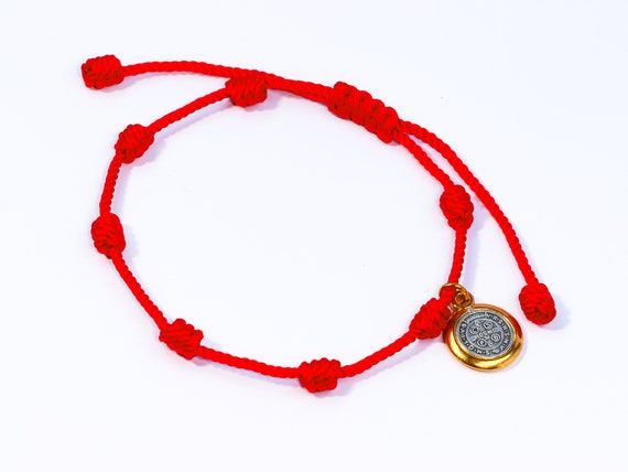 Red St. Benedict Woven Bracelet