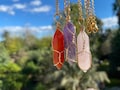 Carnelian Necklace point crystal, Rose quartz Necklace, Amethyst necklace