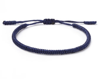 Bracciale buddista, braccialetto rosso, braccialetto nero, braccialetto tibetano sottile per uomini e donne, braccialetto di corda intrecciata, braccialetto con nodi fortunati