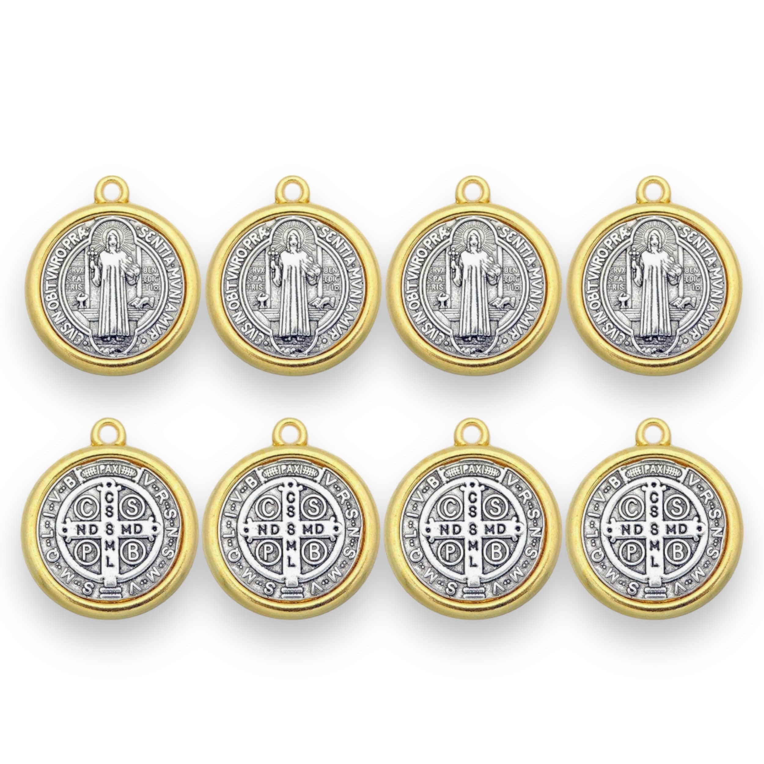 Large Saint Benedict Medal Double Sided Medalla San Benito St Benedict  Catholic Medals Favor Gifts Religious Saint Benedict Charms Resin 