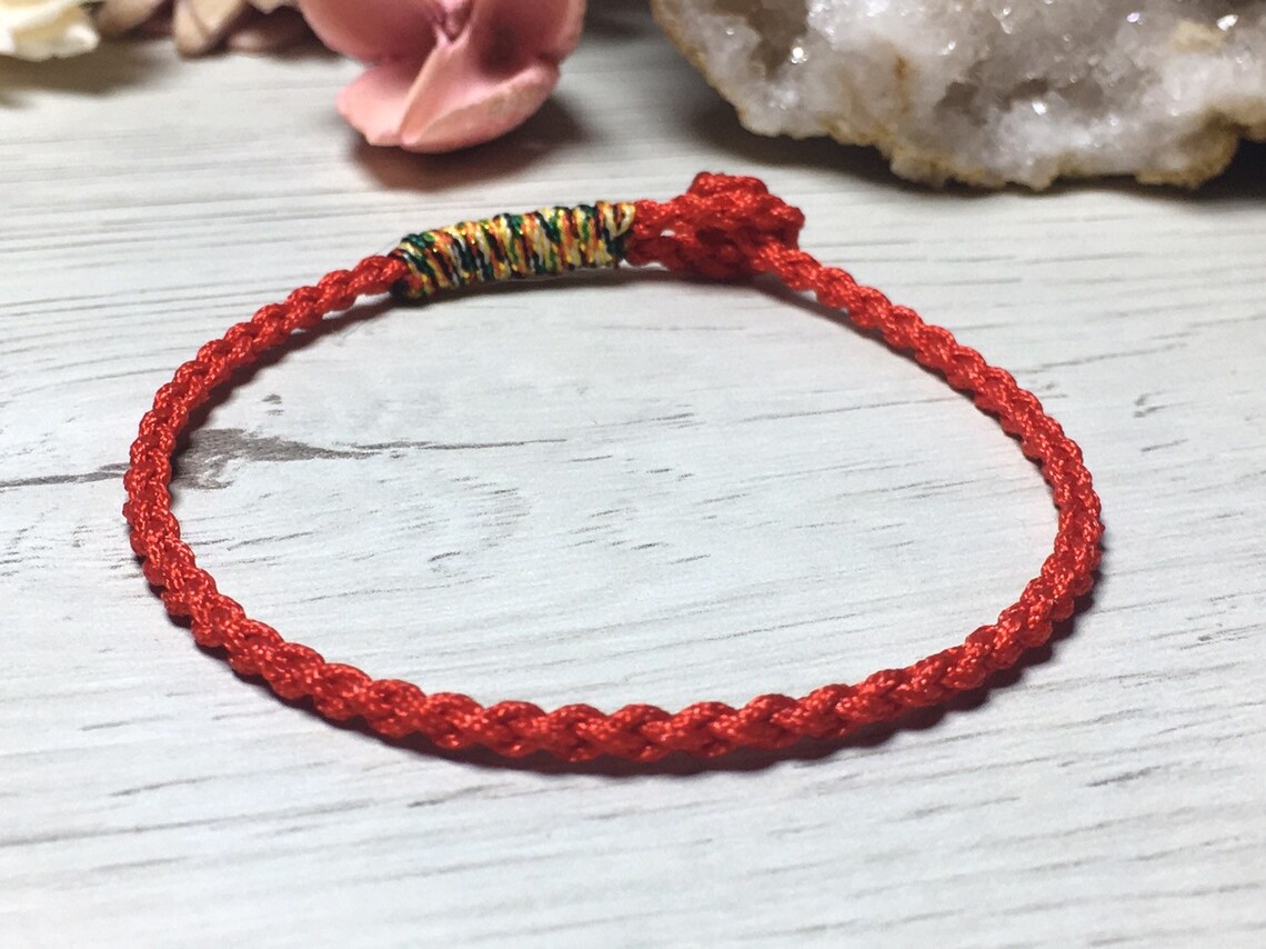 Thin Tibetan Buddhist Lucky Knots Bracelet original design Etsy