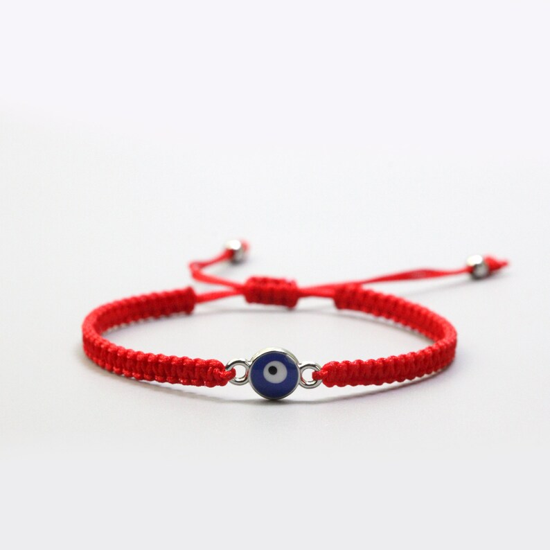 Red string bracelet Evil eye bracelet with evil eye macrame Etsy