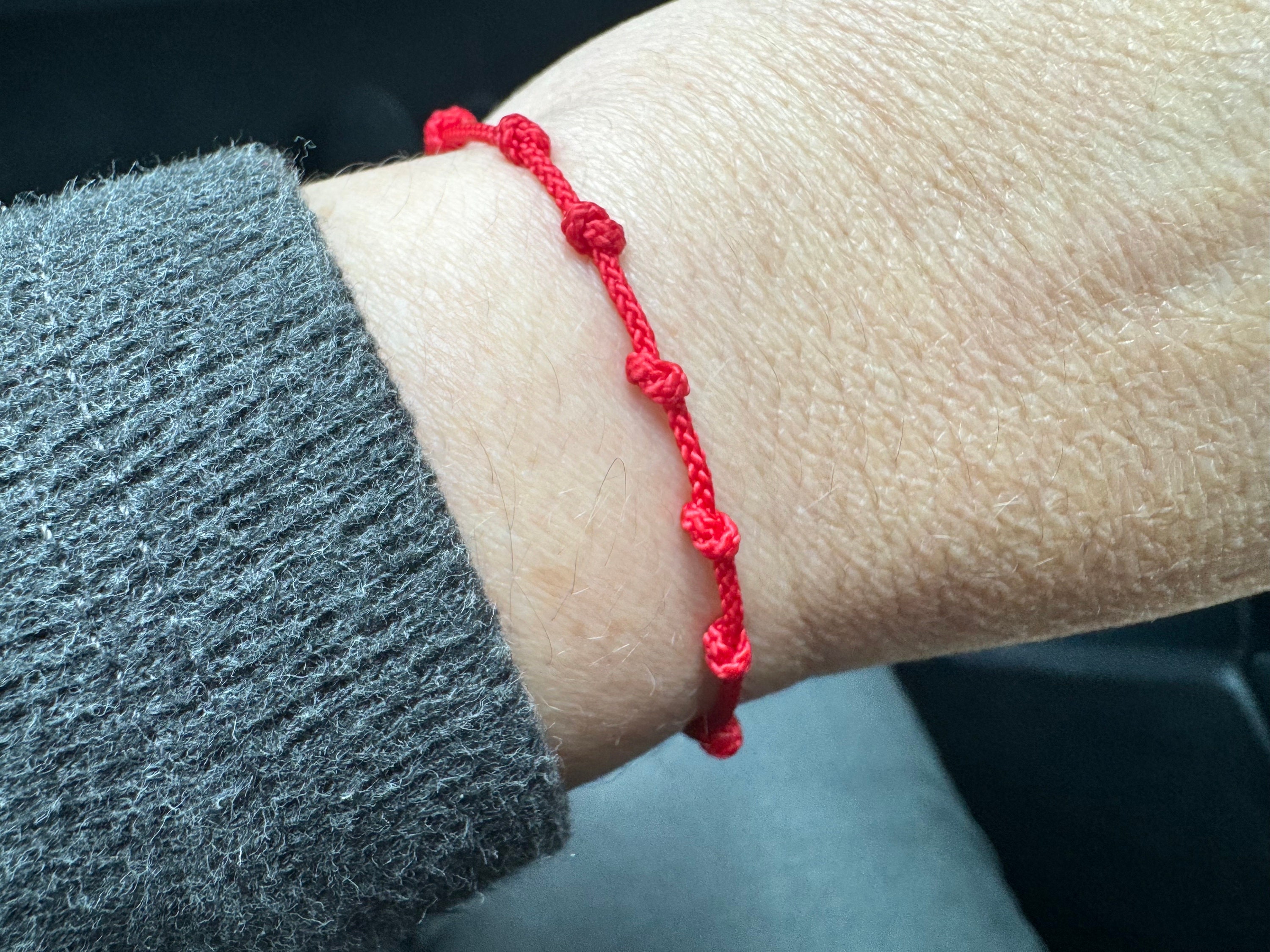 Handmade 7 Knot Lucky Red String Braided Fate Bracelet Wristband Love  Couples