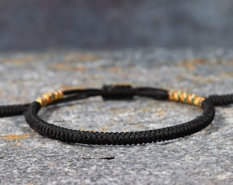 Pulsera trenzada tibetana budista hecha a mano para hombres y mujeres, pulsera de hilo trenzado, pulsera de nudos de la suerte, pulsera de yoga y meditación