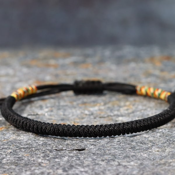 Bracelet tressé tibétain bouddhiste fait main pour homme et femme, bracelet en fil tressé, bracelet noeuds porte-bonheur, bracelet yoga et méditation
