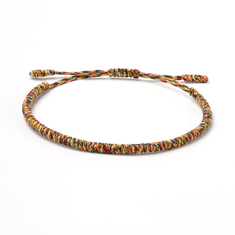 Bracelet bouddhiste, bracelet rouge, bracelet noir, bracelet tibétain fin pour homme et femme, bracelet en corde tressée, bracelet noeuds porte-bonheur image 8