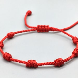 7 knots red string bracelet Family bracelets amulet bracelet protection from evil eye mother father baby children Red bracelet luck destiny