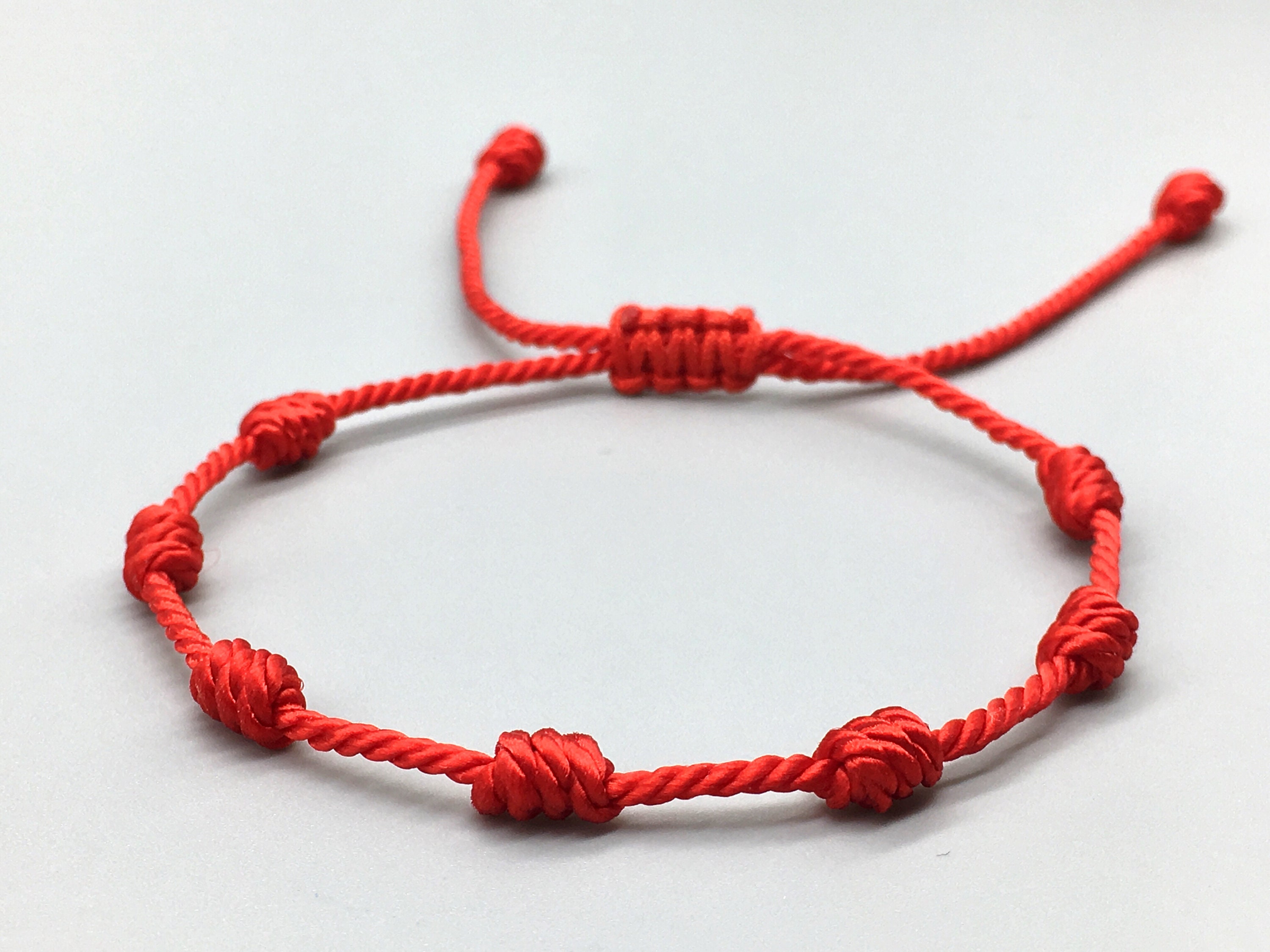 Men's Red Cord Bracelet - Protection Bracelet - Amulet Bracelet - Sterling Silver Clasp - Red Cord Bracelet for Men - Red String Bracelet