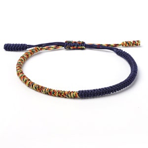 Bracelet bouddhiste, bracelet rouge, bracelet noir, bracelet tibétain fin pour homme et femme, bracelet en corde tressée, bracelet noeuds porte-bonheur image 10