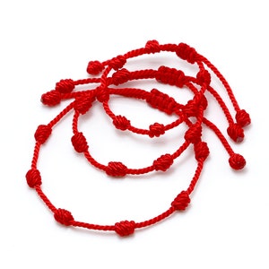 Bracciale di protezione rosso spagnolo a 7 nodi. Famiglia originale, protezione genuina dal malocchio mal de ojo madre padre figli immagine 5