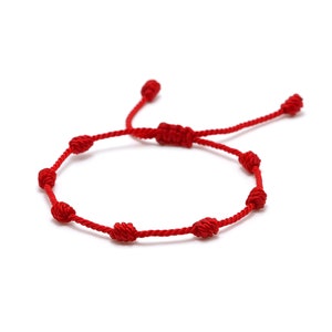 Bracciale di protezione rosso spagnolo a 7 nodi. Famiglia originale, protezione genuina dal malocchio mal de ojo madre padre figli immagine 9