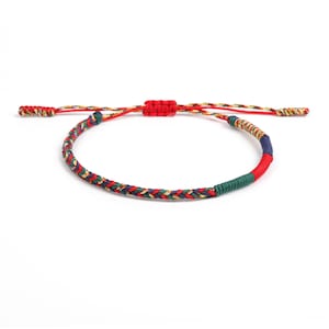 Handgemaakte boeddhistische Tibetaanse armband voor mannen en vrouwen, armband van gevlochten draad, geluksknopenarmband, armband yoga en meditatie