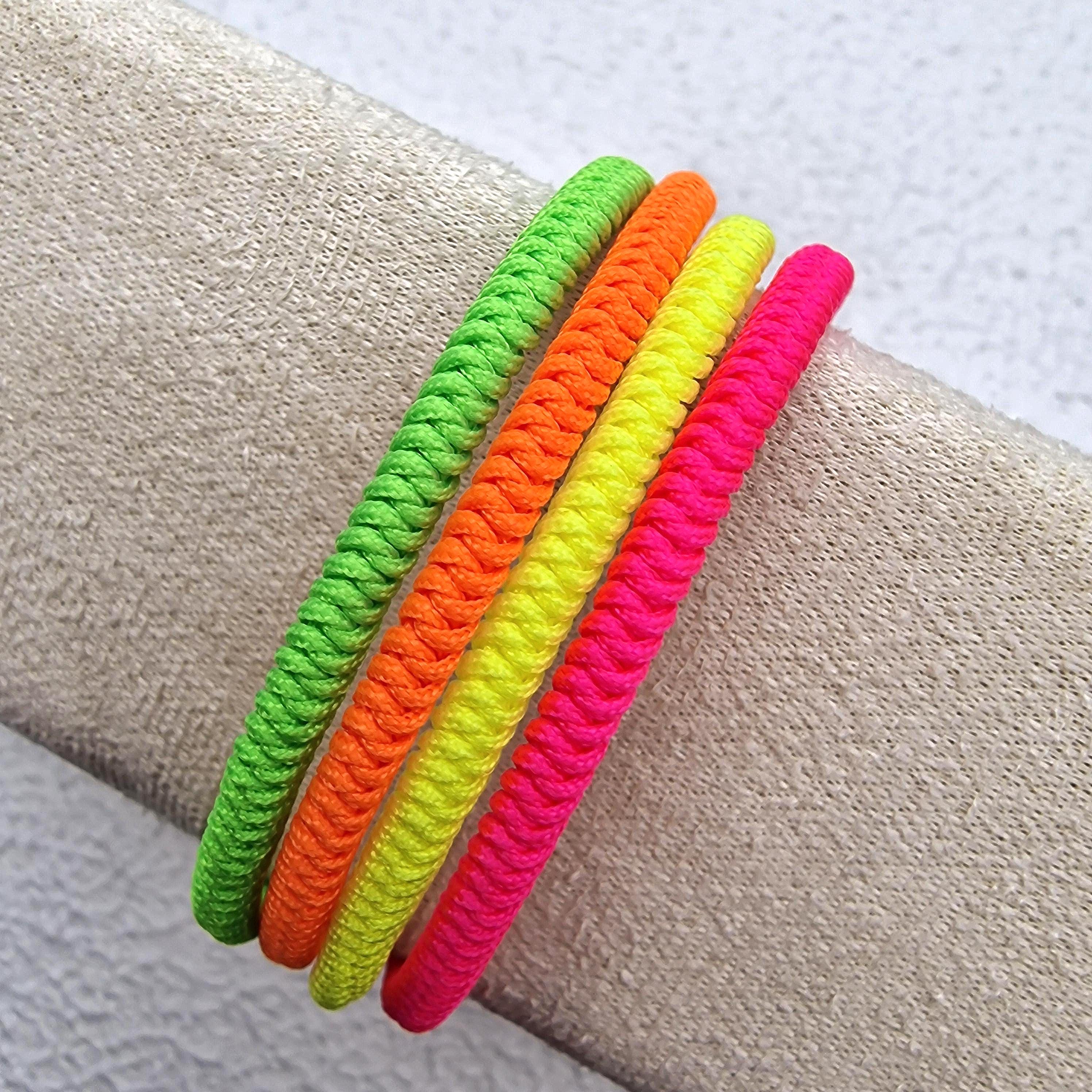 SUMMER VIBES | Neon Set | Buddhist Bracelets | Sliding Knot Nylon Cord | Handmade Good Luck Bracelets