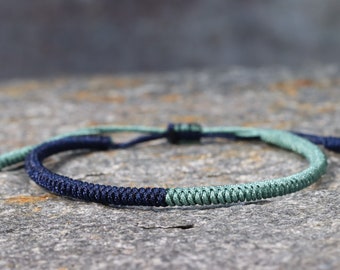 CALM MIND Handmade Buddhist Tibetan Braided bracelet for men and women, braided rope bracelet, lucky knots, yoga and meditation bracelet