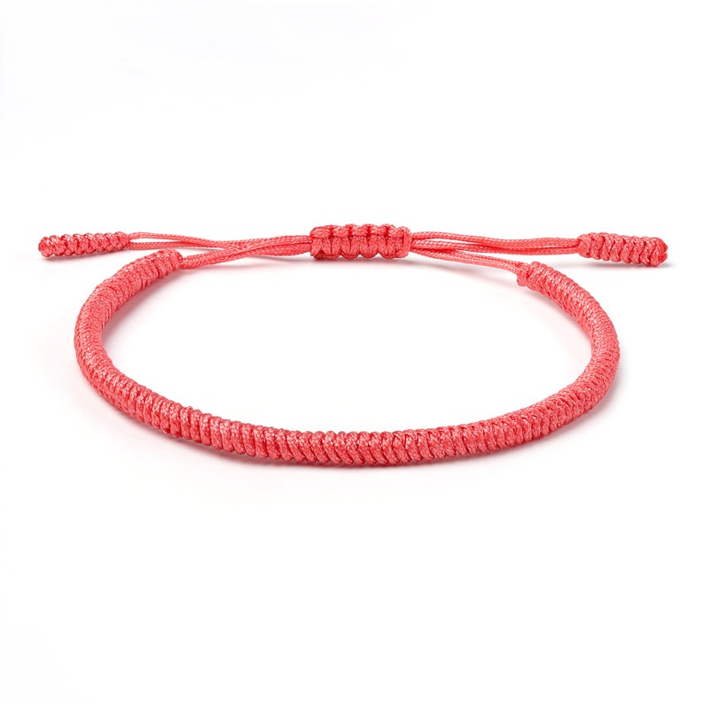 Bracelet bouddhiste, bracelet rouge, bracelet noir, bracelet tibétain fin pour homme et femme, bracelet en corde tressée, bracelet noeuds porte-bonheur image 6