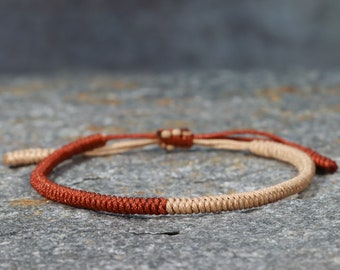 Pulsera trenzada tibetana budista hecha a mano para hombres y mujeres, pulsera de cuerda trenzada, pulsera de nudos de la suerte, pulsera para yoga y meditación.