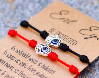 Red rope bracelet, Hamsa bracelet, protection bracelet, amulet bracelet, Turkish eye, luck, health, happiness and good fortune