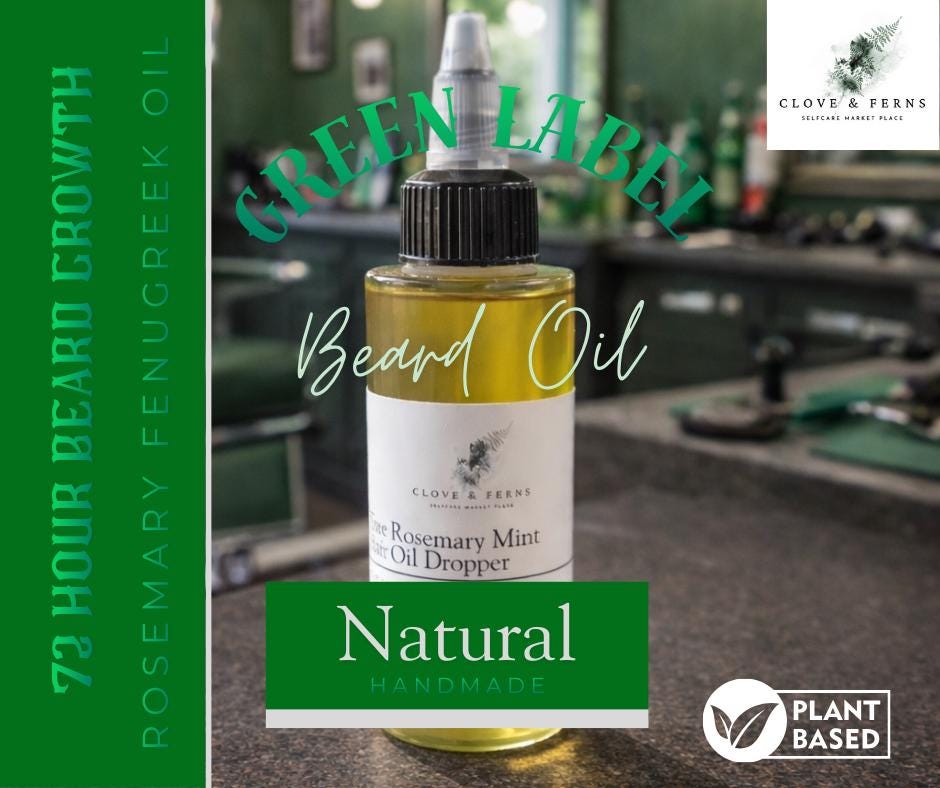 Rosemary Fenugreek Black Castor Oil Botanical Hair & Beard Oil with Biotin Handmade Herbal Infusion