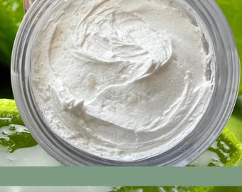 Aloëboter | Ongeparfumeerde slagroomboter | Met aloë doordrenkte vochtinbrengende crème | Handgemaakte kleine batch huidverzorging | Bodyboter met minimale ingrediënten | Fa