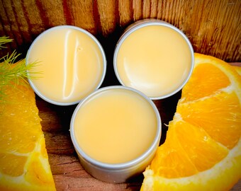 ORANGE MAMOSA LIPS • All Natural Lip Balm • Kid Safe • Citrus Lover• Herbal Infusion • Lip Plumper • Organic• Plant Based• Handmade • Oil