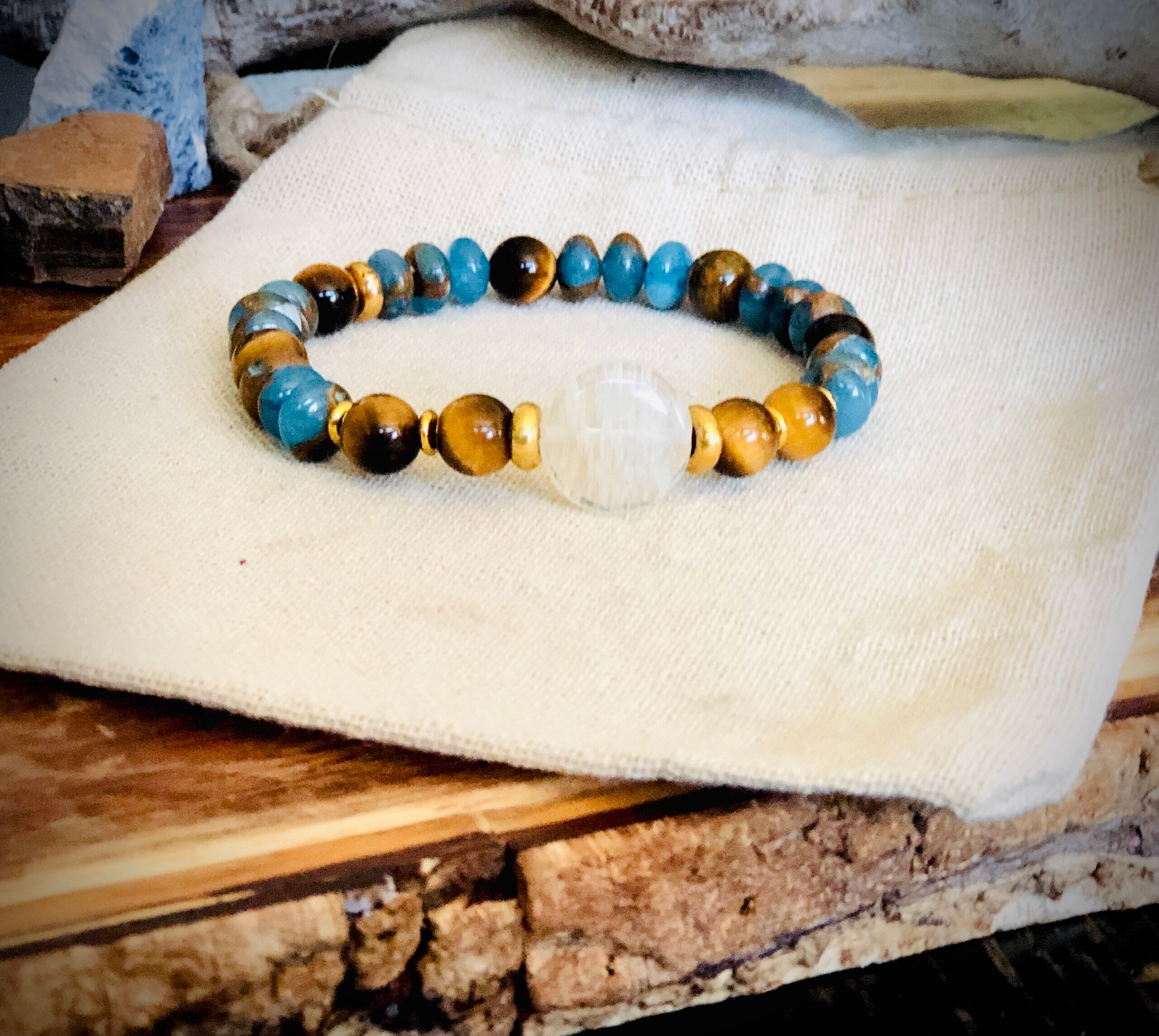 Beaded Gemstone Bracelet Set Anti Stress Bracelet Anxiety Etsy