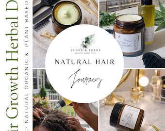 Natural Hair Growth Set | Whipped Herbal Hair Butter Scalp Oil | 4C Curly Hair, Protective Styles, Edge & Scalp Care