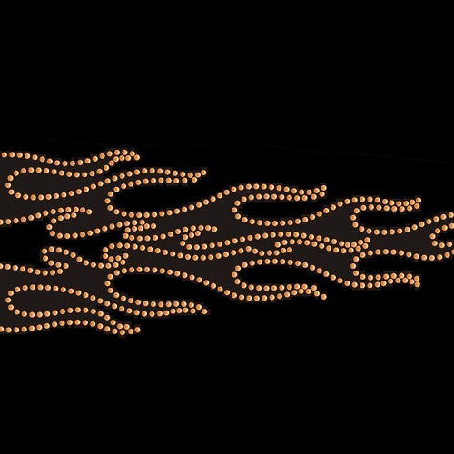 Rhinestone Transfer Pair of Flames for Sleeves - Etsy