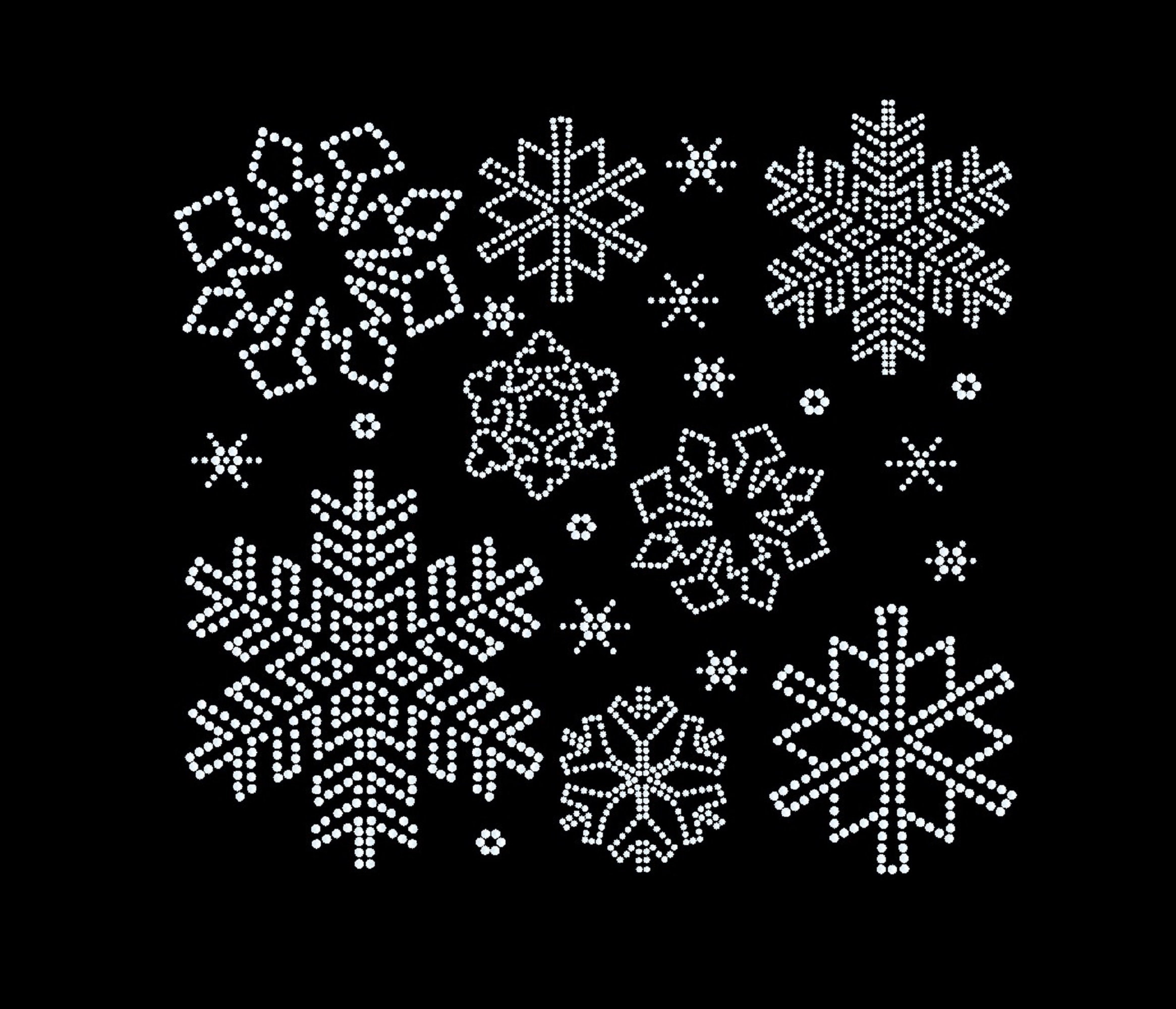 Holiday Winter Snowflakes Big and Small Rhinestone Design - Etsy.de