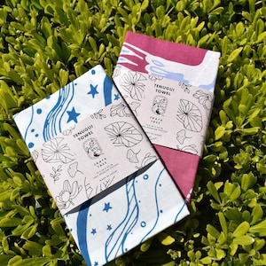 Set of 2 Japanese Handmade Cotton Tenugui