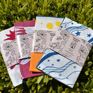 Set of 4 Japanese Handmade Cotton Tenugui