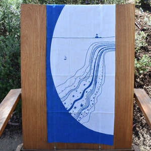 Japanese Handcrafted Cotton Tenugui Cloth - Ocean (Umi)