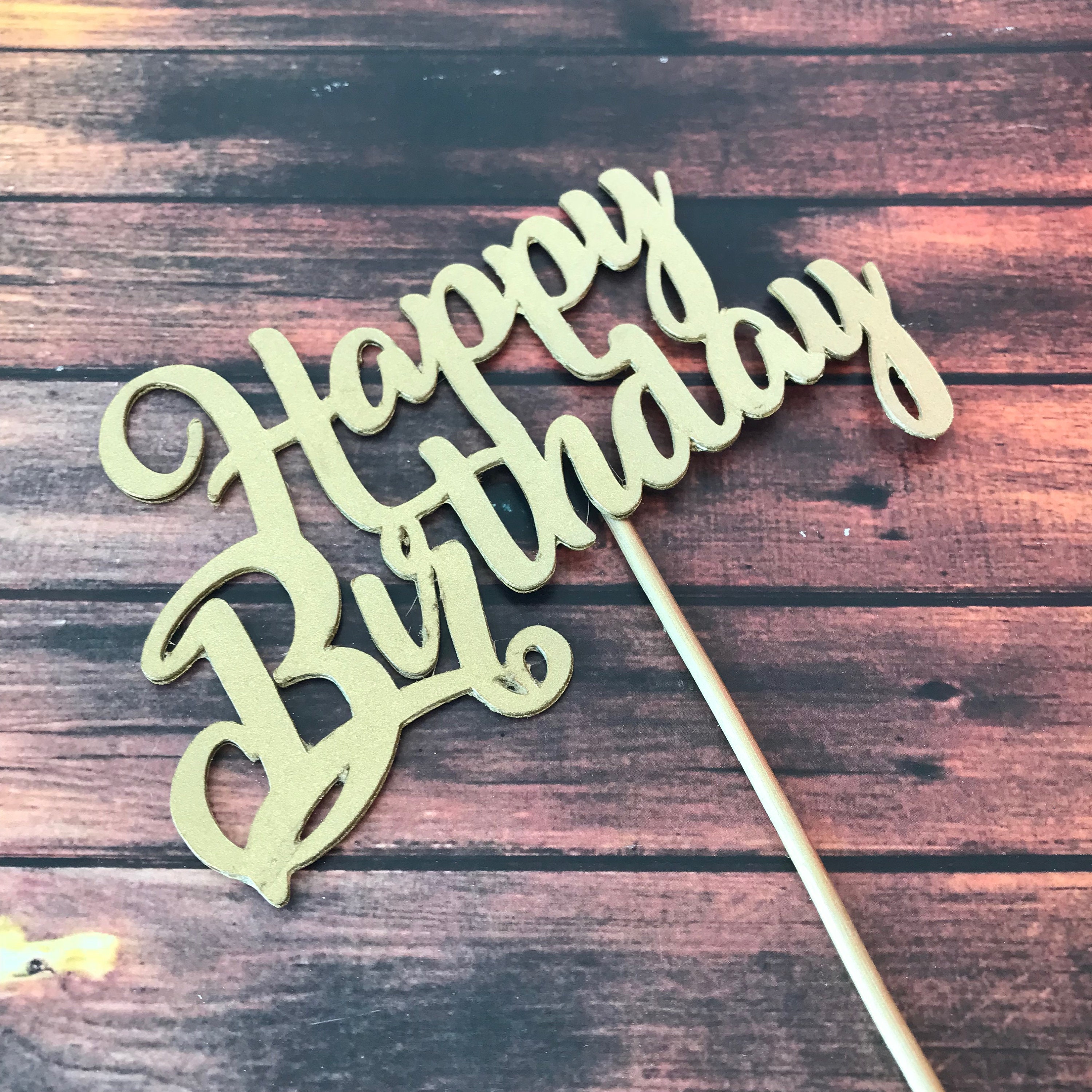 Topper Cake Happy Birthday Silueta para corte cameo Etsy