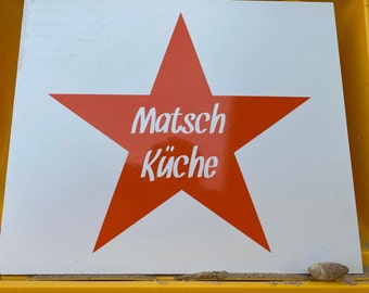 Aufkleber Sticker "Matschküche" in Vinylfolie