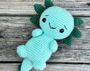 Crochet Green Axolotl Stuffed Toy Amigurumi