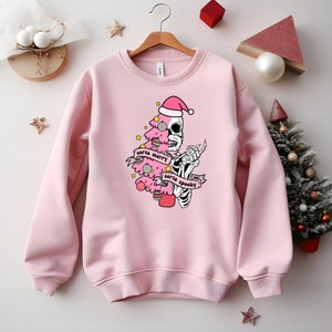 Sorta Merry Sorta Scary Crewneck, Funny Christmas Sweatshirt, Cute Spooky Season Shirt, Christmas Skeleton Sweatshirt, Funny Holiday Shirt