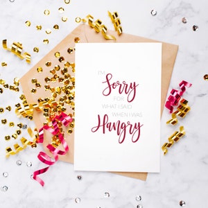 Mi dispiace per quello che ho detto quando ero affamato Biglietto d'auguri vuoto / Biglietto d'auguri di amicizia / Biglietto d'auguri piegato / Grey's Anatomy