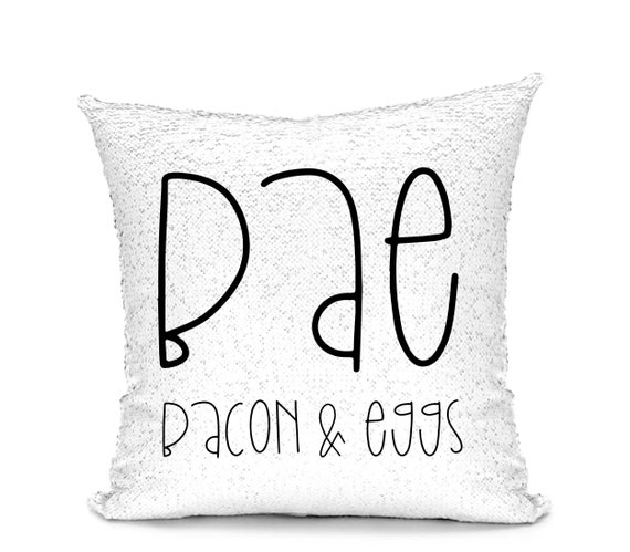 Bae Bacon Eggs Mermaid Sequin Pillow Birthday Gift Foodie Etsy