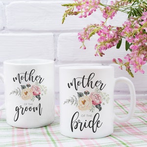 Mother of the Bride + Mother of the Groom Coffee Cup Set | Coffee Mug Set | Wedding Party Gift | Bride Gift | Groom Gift | Sentimental Gift
