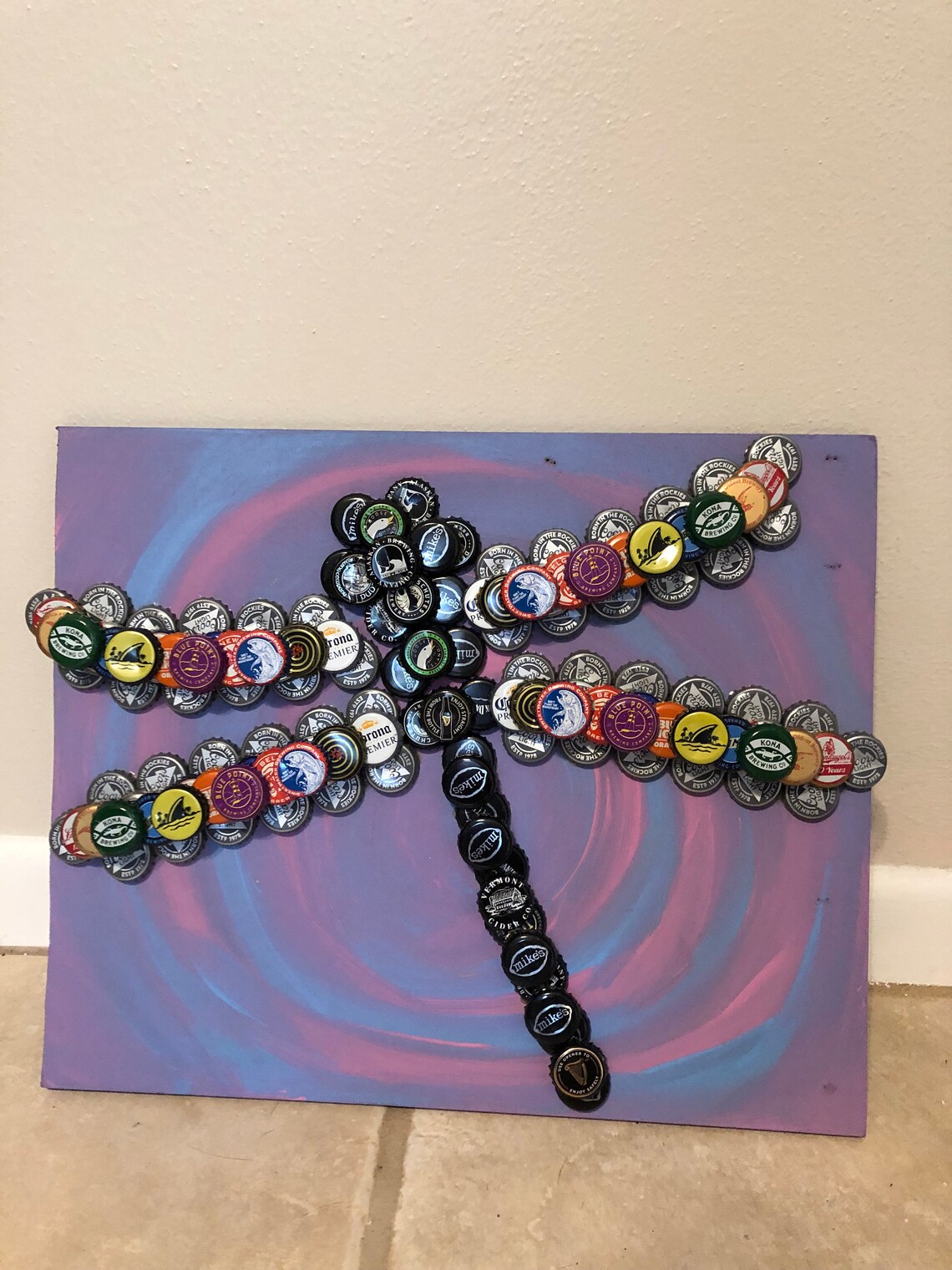 Whimsical Dragonfly Bottle Cap Art Etsy