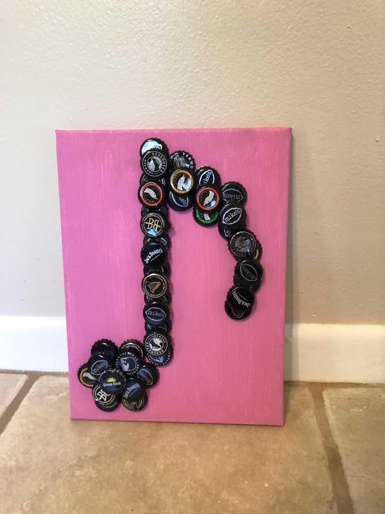 Music Note Bottle Cap Art Etsy