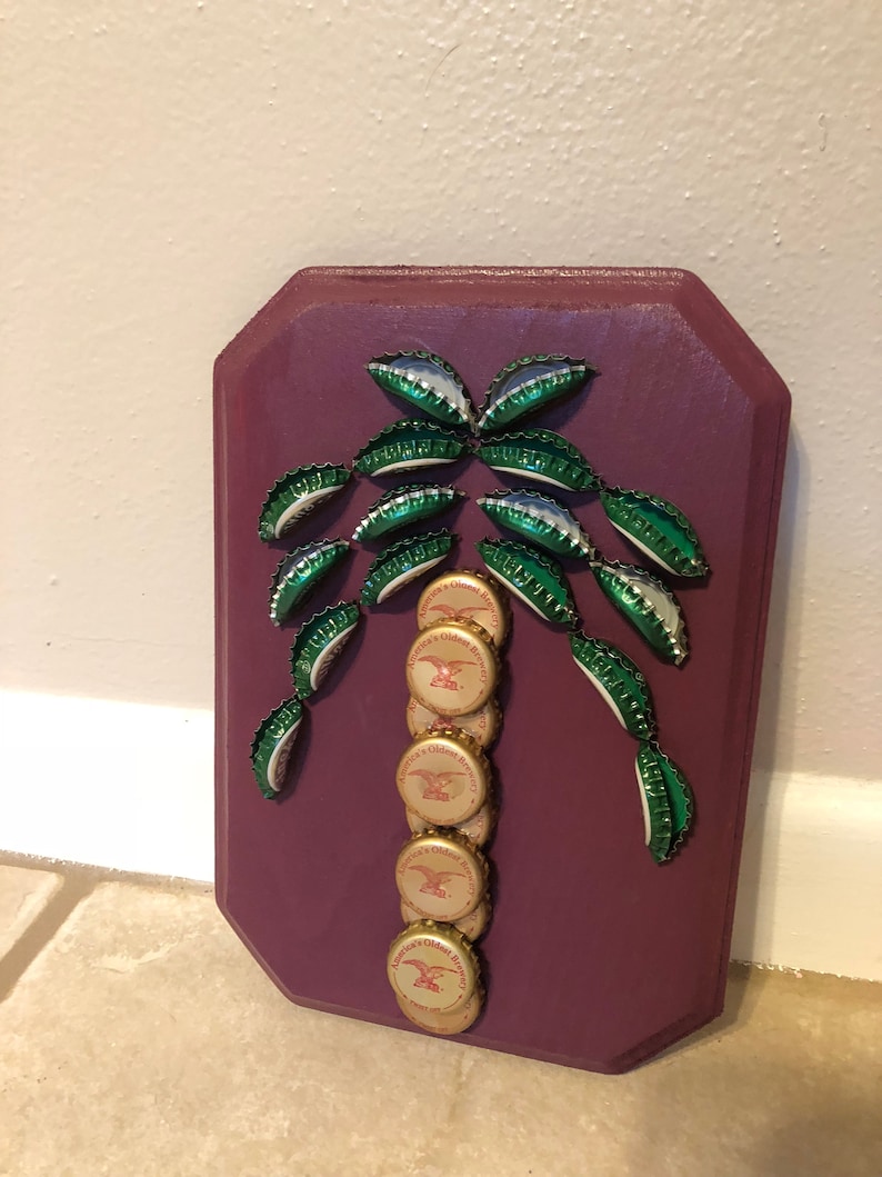 Palm Tree Bottle Cap Art Etsy