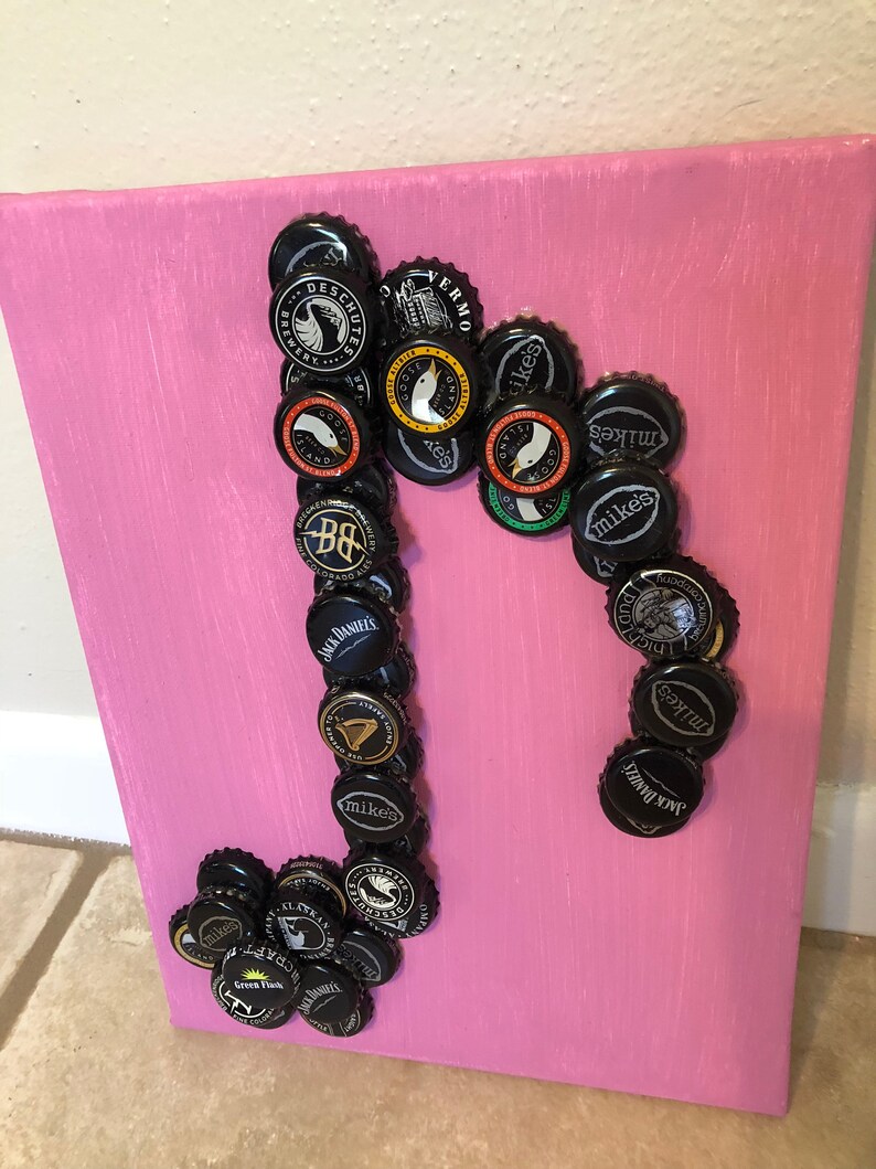 Music Note Bottle Cap Art Etsy