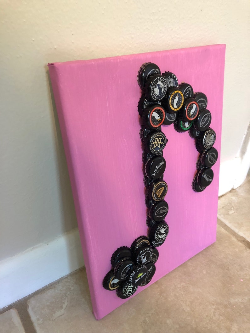 Music Note Bottle Cap Art Etsy